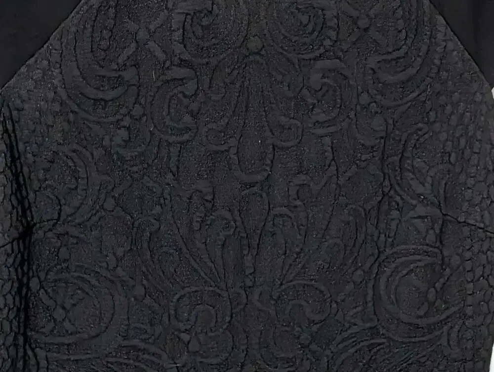 Tory Burch Black Matelasse Scroll Sheath Dress Size S